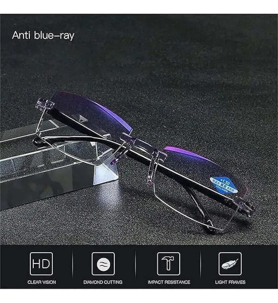 Gafas antirayos azules multifocales autograduable mas funda - additional image 2